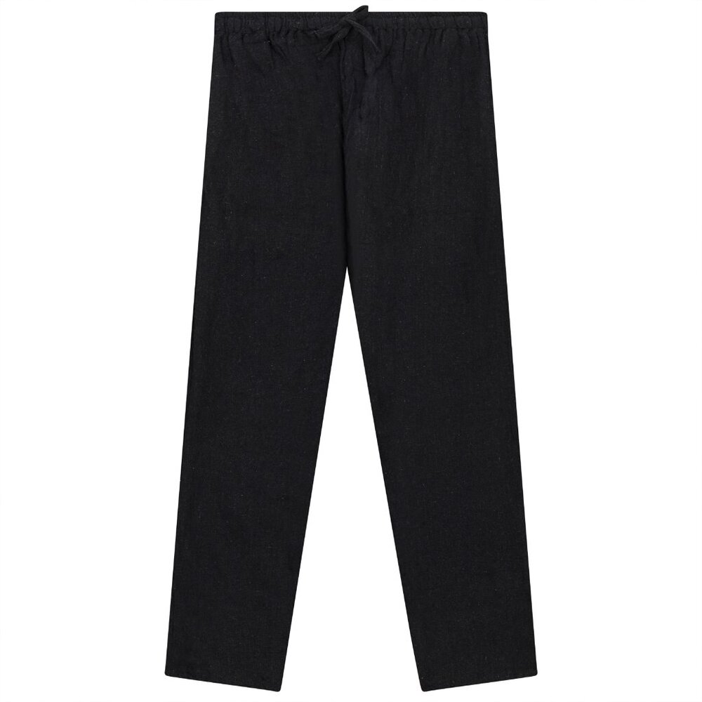 Plain Cotton Thai Fisherman Pants Lounge Loose Casual Yoga Hippie Black Trousers